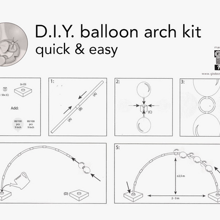 Łuk balonowy domowej roboty zestaw 3x2,5m