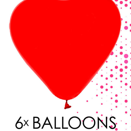 Balony czerwone serca 30cm 6szt