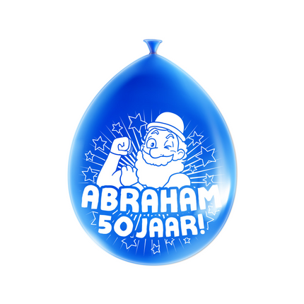 Balony Abraham 50 lat 30 cm 8 szt.