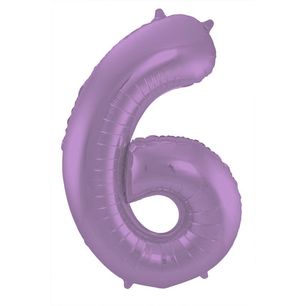 Balon foliowy Figurka 6 Matt Purple XL 86cm pusty