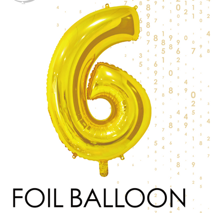 Balon foliowy Figurka 6 Gold 66cm