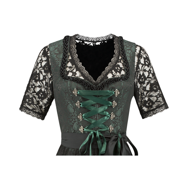 Czarna zielona sukienka Dirndl Oktoberfest Women Jaquard