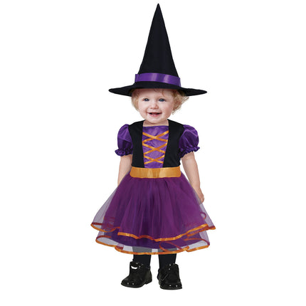 Kostium na Halloween Baby Witch fioletowy/pomarańczowy