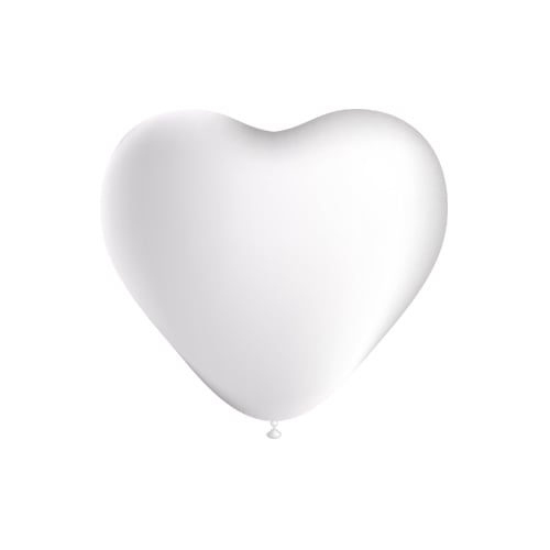 Balony białe serca 25cm 6szt