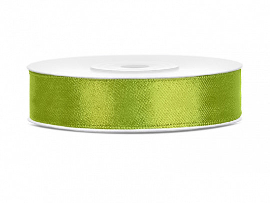 Wstążka satynowa Lime Green 12mm 25m