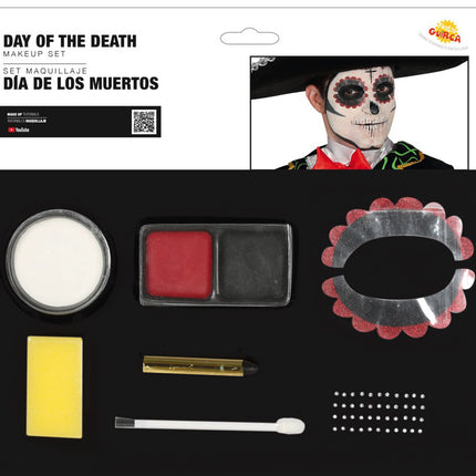 Zestaw do makijażu Day Of The Dead Black Red 8 szt.