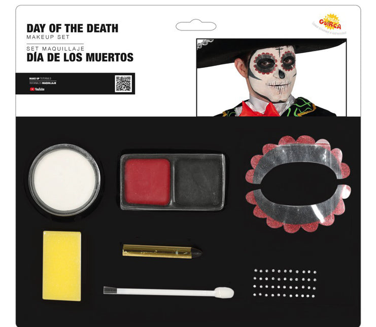 Zestaw do makijażu Day Of The Dead Black Red 8 szt.