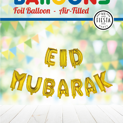 Balony Litera Eid Mubarak Złote Puste 41cm