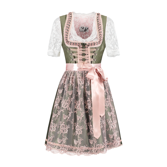 Biało-zielona sukienka Dirndl Oktoberfest Ladies 2 części