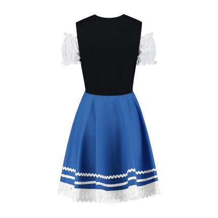 Oktoberfest Dirndl Dress Oktoberfest Blue White Ladies 2 Pieces