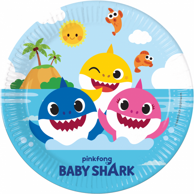 Talerze Baby Shark 23cm 8szt