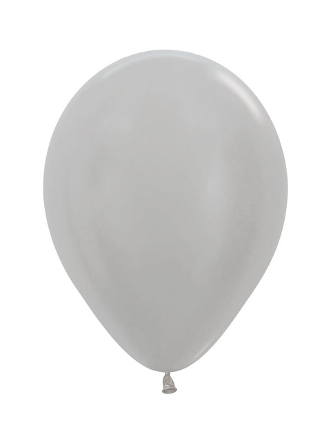 Balony Pearl Silver 25cm 100szt