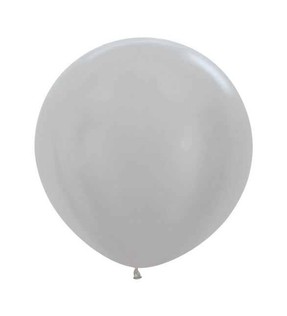 Balony srebrne 61cm 10szt