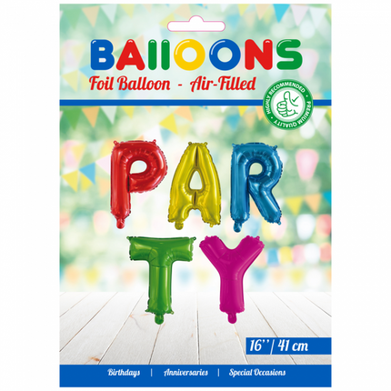 Zestaw balonów Literki Party Kolorowe 41cm