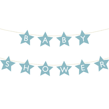 Niebieska girlanda Baby Shower Stars 3m