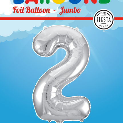 Balon foliowy Figurka 2 Srebrny XL 86 cm pusty