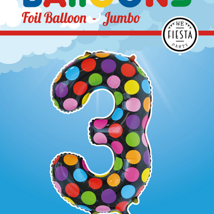 Balon foliowy 3 kropki XL 86 cm pusty