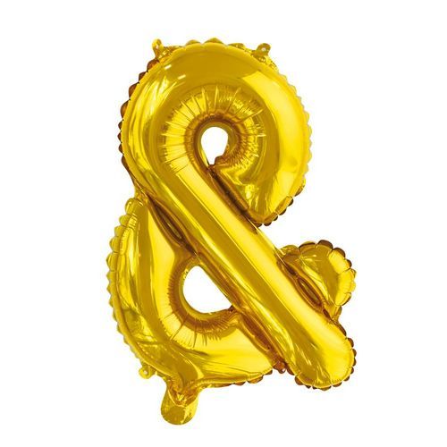 Balon foliowy ze znakiem i złotem 41 cm ze słomką
