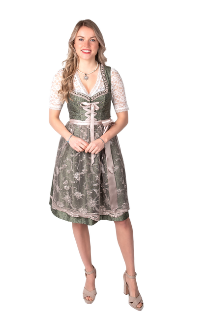 Różowy Biały Kremowy Dirndl Sukienka Oktoberfest Ladies Jaquard Grey