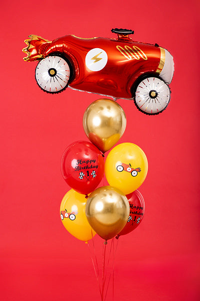 Balony Happy Birthday Race Mix 30cm 6szt