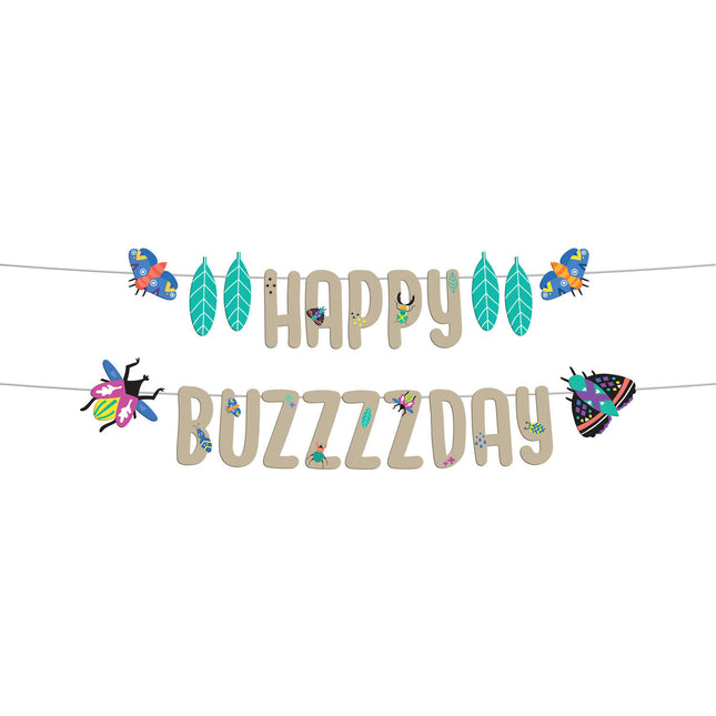 Girlanda z literami owadów Happy Buzzzzday 1,5 m