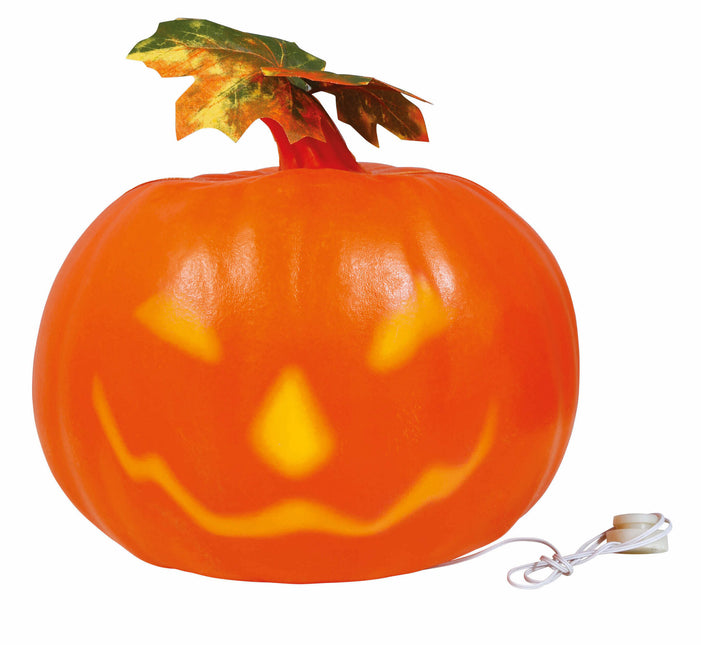 Dekoracja stołu na Halloween Dynia ze światłem 23 cm