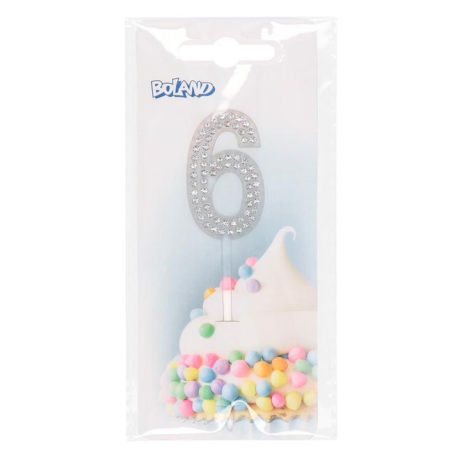 6 Year Cake topper Diamond 10,5 cm