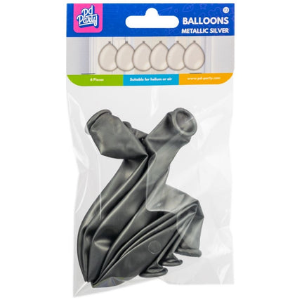 Srebrne balony metaliczne 30cm 6szt