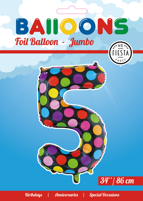 Balon foliowy Figurka 5 kropek XL 86 cm pusty