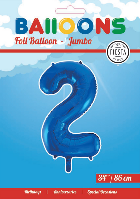 Balon foliowy Figurka 2 Niebieski XL 86cm pusty