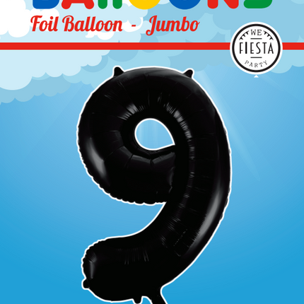 Balon foliowy Figurka 9 Czarny XL 86cm pusty