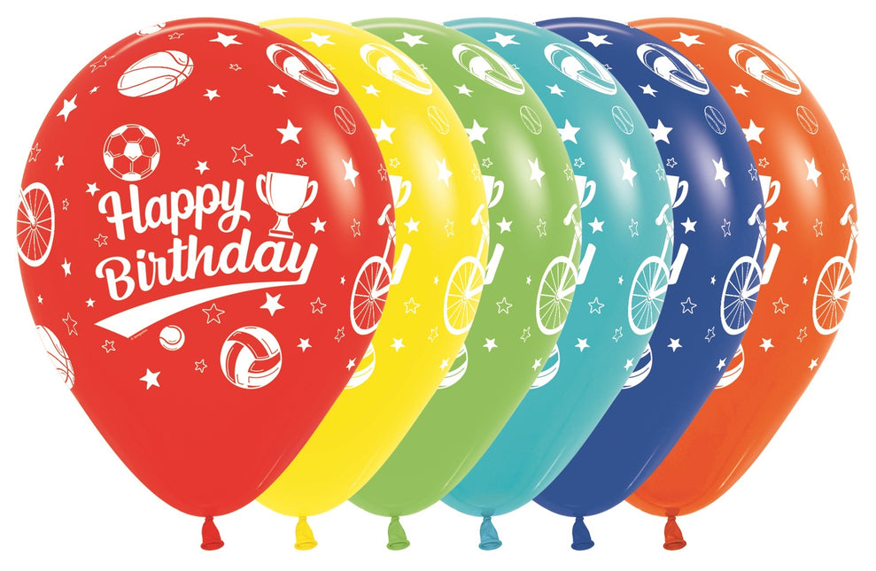 Balony Happy Birthday Sport 30cm 25szt