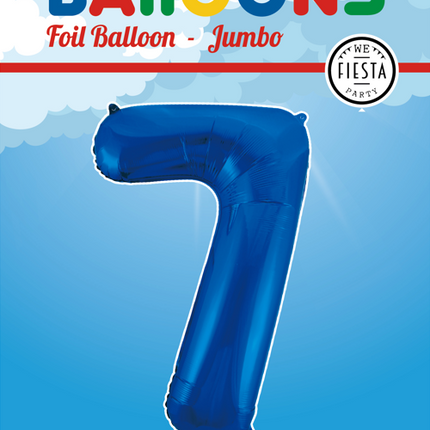 Balon foliowy Figurka 7 Niebieski XL 86cm pusty