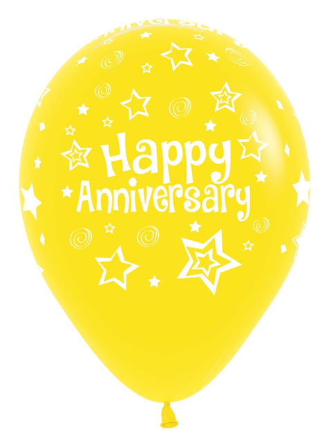 Balony Happy Anniversary Mix 30cm 25szt