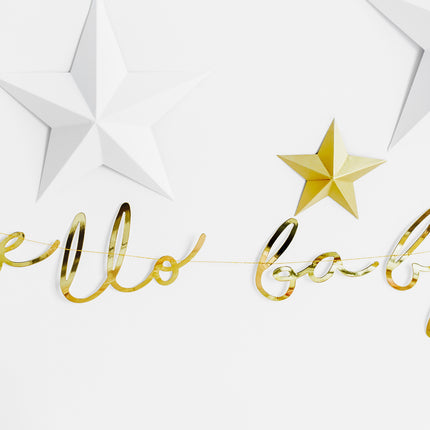 Girlanda urodzinowa Hello Baby Gold 70 cm