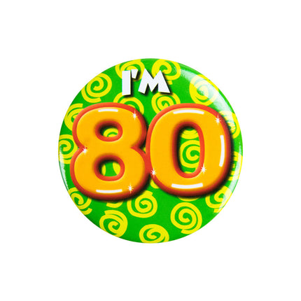 I'm 80 Button 80 Years 5,5 cm