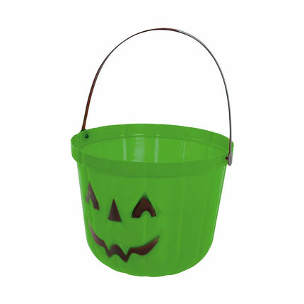 Zielone wiaderko na cukierki na Halloween Dynia 20 cm