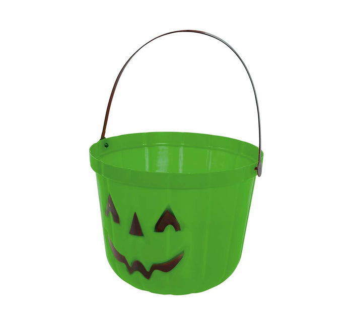 Zielone wiaderko na cukierki na Halloween Dynia 20 cm