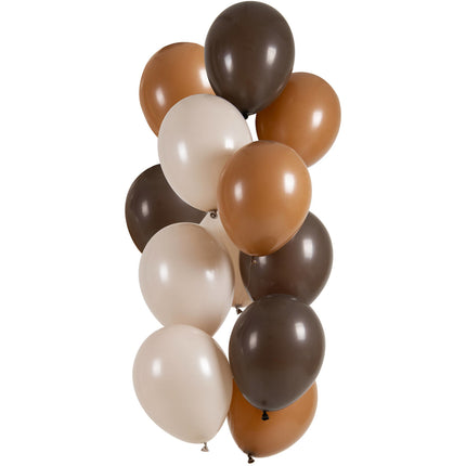 Balony brązowe 33cm 12szt