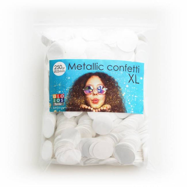 White Confetti Metallic 250gr