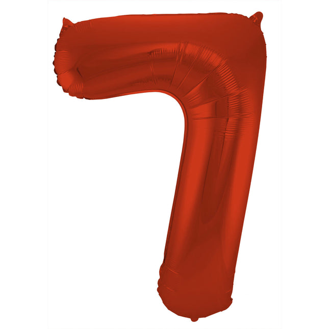 Balon foliowy Figura 7 Matt Red XL 86cm pusty