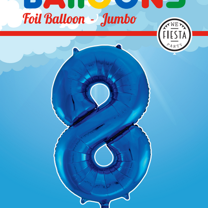 Balon foliowy Figura 8 Niebieski XL 86 cm pusty