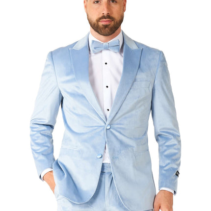 Jasnoniebieski aksamitny smoking męski OppoSuits