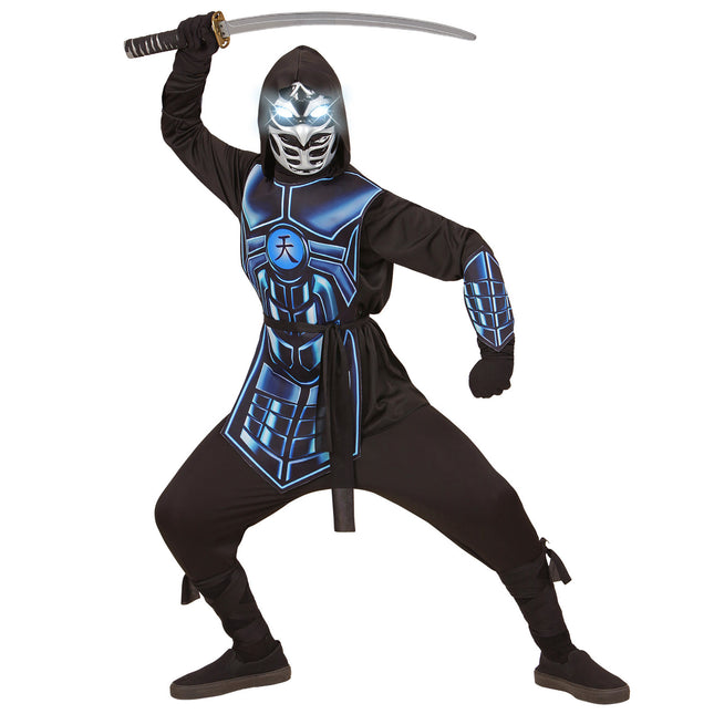Kostium Ninja Czarny Niebieski Chłopiec
