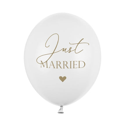 Balony Just Married 30cm 6szt