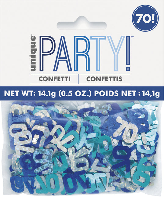 70 Years Confetti Bag Blue 14gr