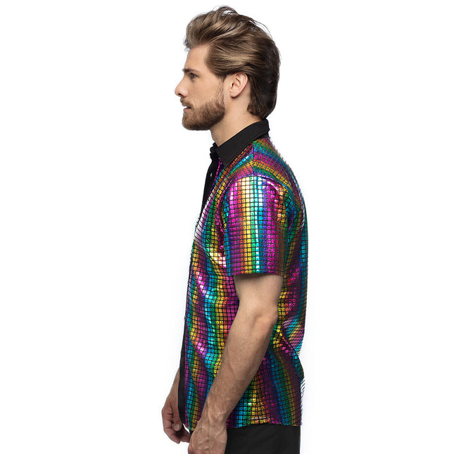 Koszula disco w metalicznym kolorze