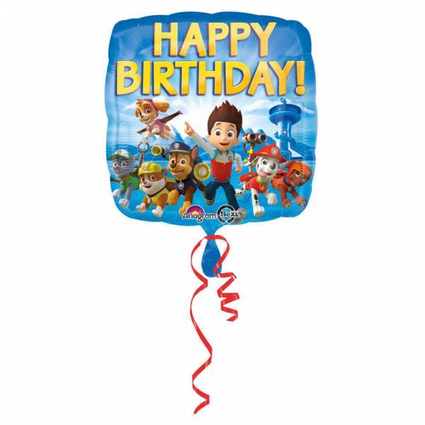Paw Patrol balon helowy Happy Birthday 45cm pusty