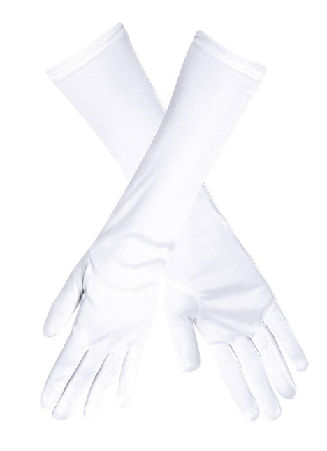 Białe rękawiczki długie
