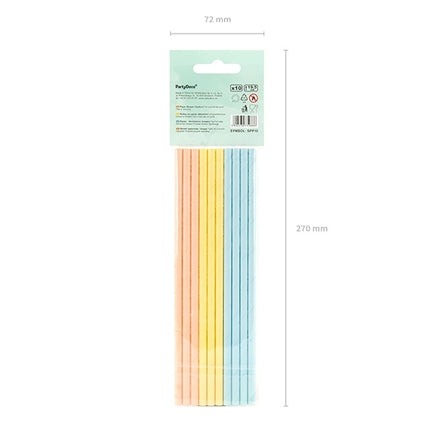 Słomki papierowe kolorowe 19,5cm 10szt